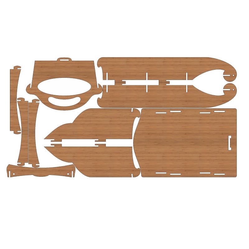 Wooden Sled Layout Laser Cut File