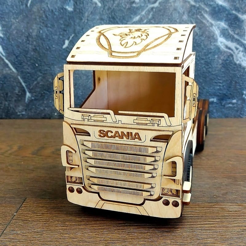 Scania Truck Bottle Holder Model Kit Laser Cut File