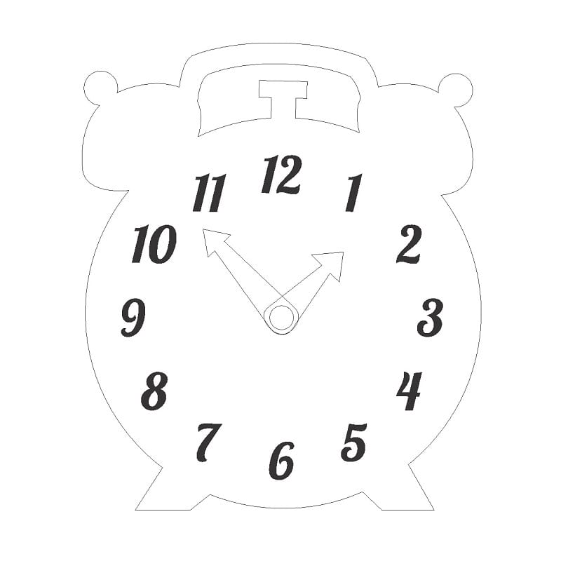 Classic Alarm Clock Shaped Wall Clock Laser Cut File