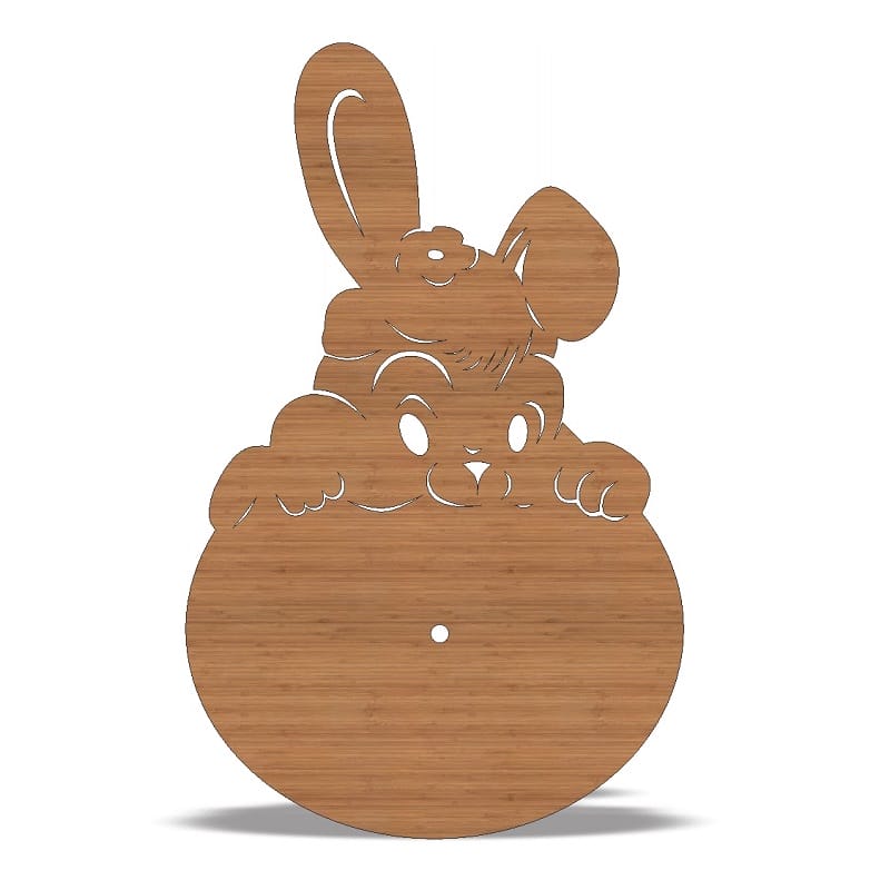 Easter Bunny Wall Clock Laser Cut File
