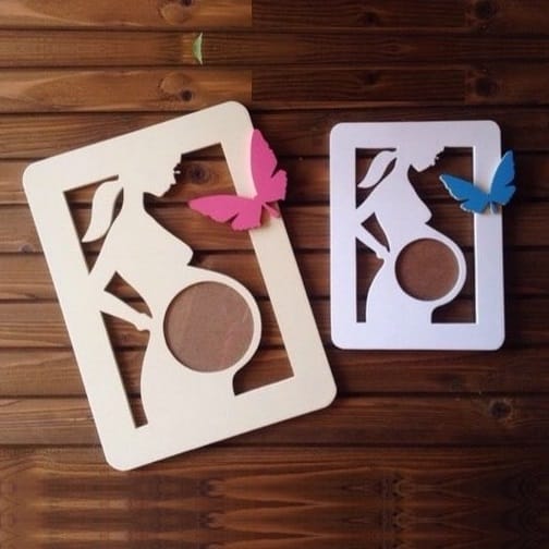 Pregnant Woman Ultrasound Picture Frame Laser Cut File