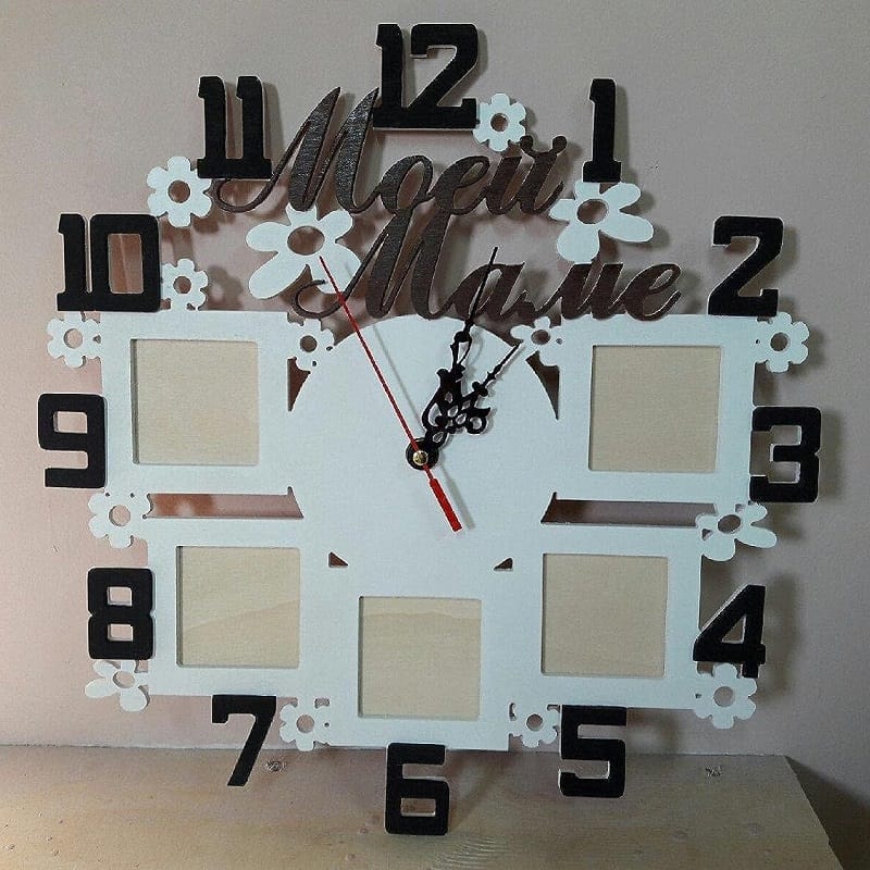 Wall Clock with Photo Frame Laser Cut File