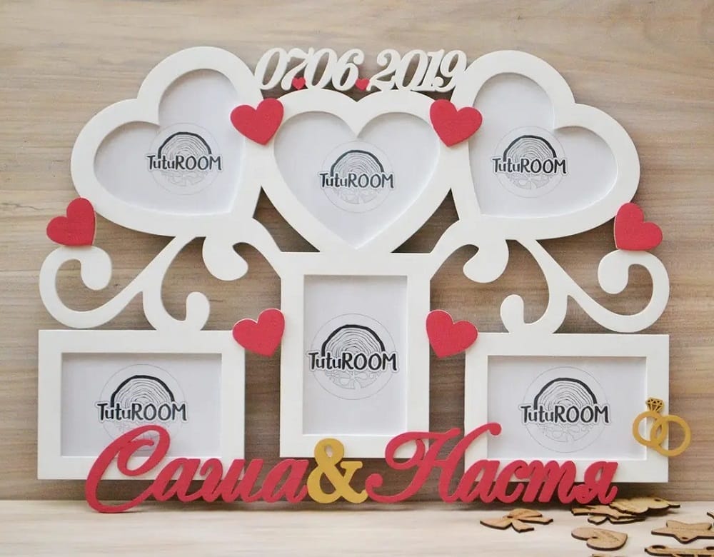 Wedding Collage Picture Frame Laser Cut File