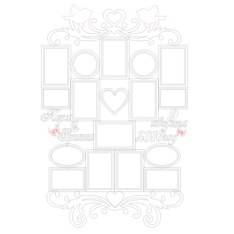 Large Family Collage Picture Frame Laser Cut File