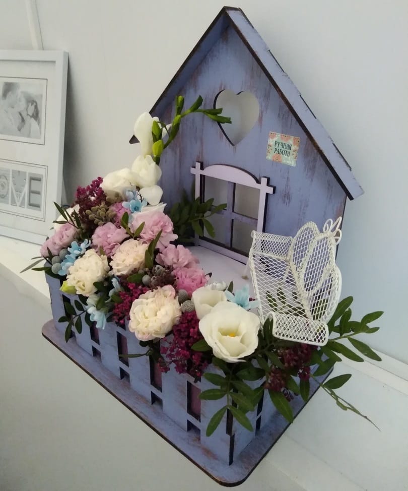 House for Flowers Plywood Basket Laser Cut File
