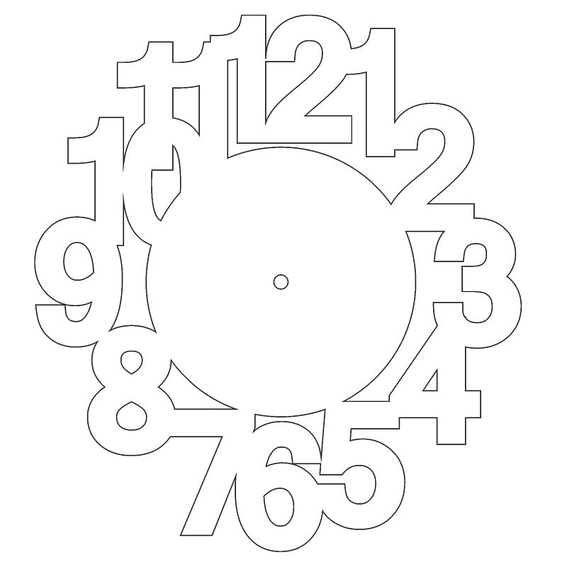 Large Numbers Wall Clock Laser Cut File