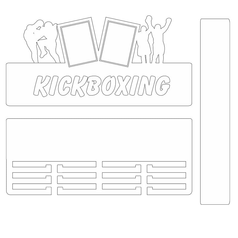 Kickboxing Medal Display Hanger Laser Cut File