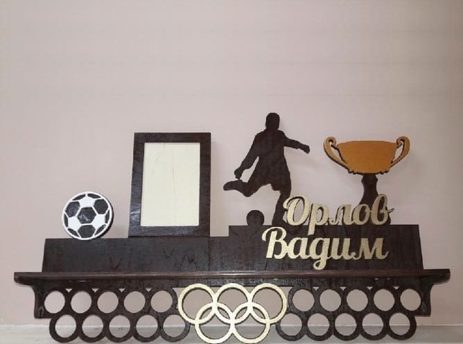 Personalized Football Hanger with Photo Frame Laser Cut File