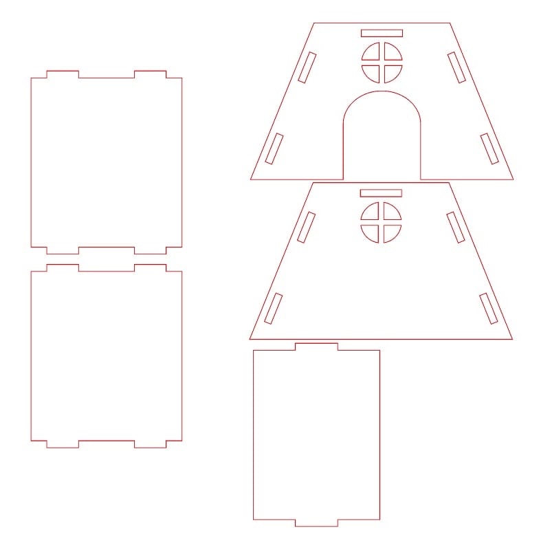 Plywood Hamster House Laser Cut File
