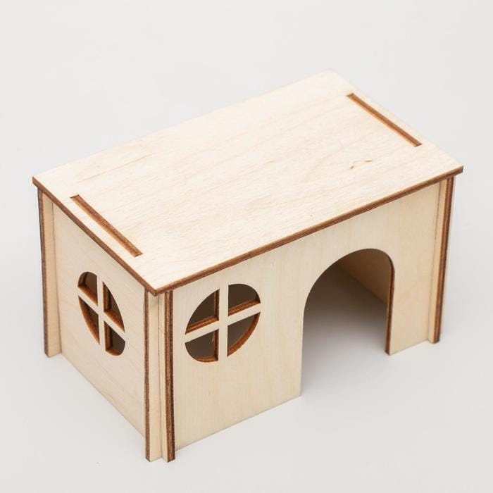 Rodents House with Flat Roof Laser Cut File
