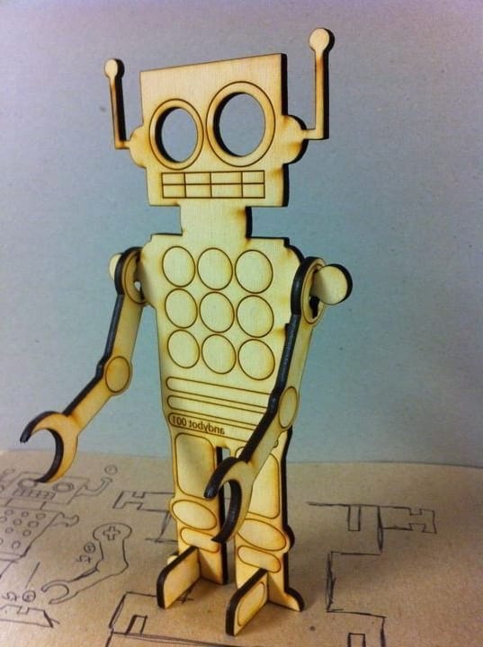 Simple Plywood Robot Laser Cut File