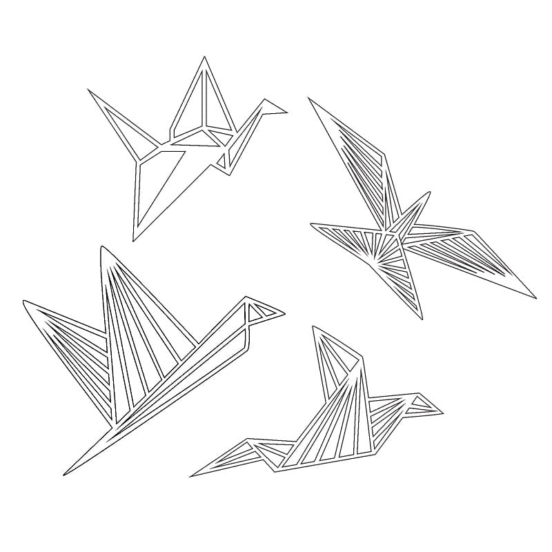 Geometric Flying Bird Wall Art for Nursery Laser Cut File