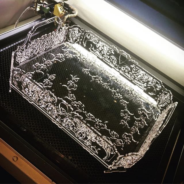 Engraved Acrylic Serving Tray Laser Cut File