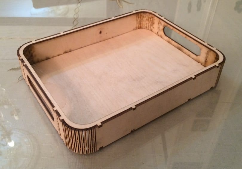 Wooden Serving Tray with Handles Laser Cut File