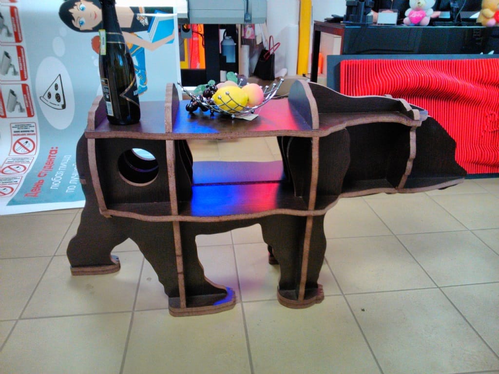 Plywood Bear Table Cum Bookcase Laser Cut File