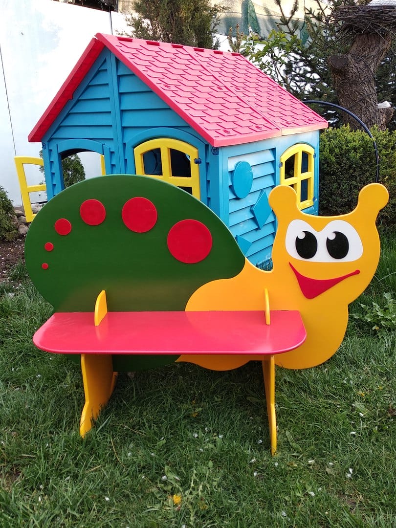 Snail Garden Bench for Kids Laser Cut File