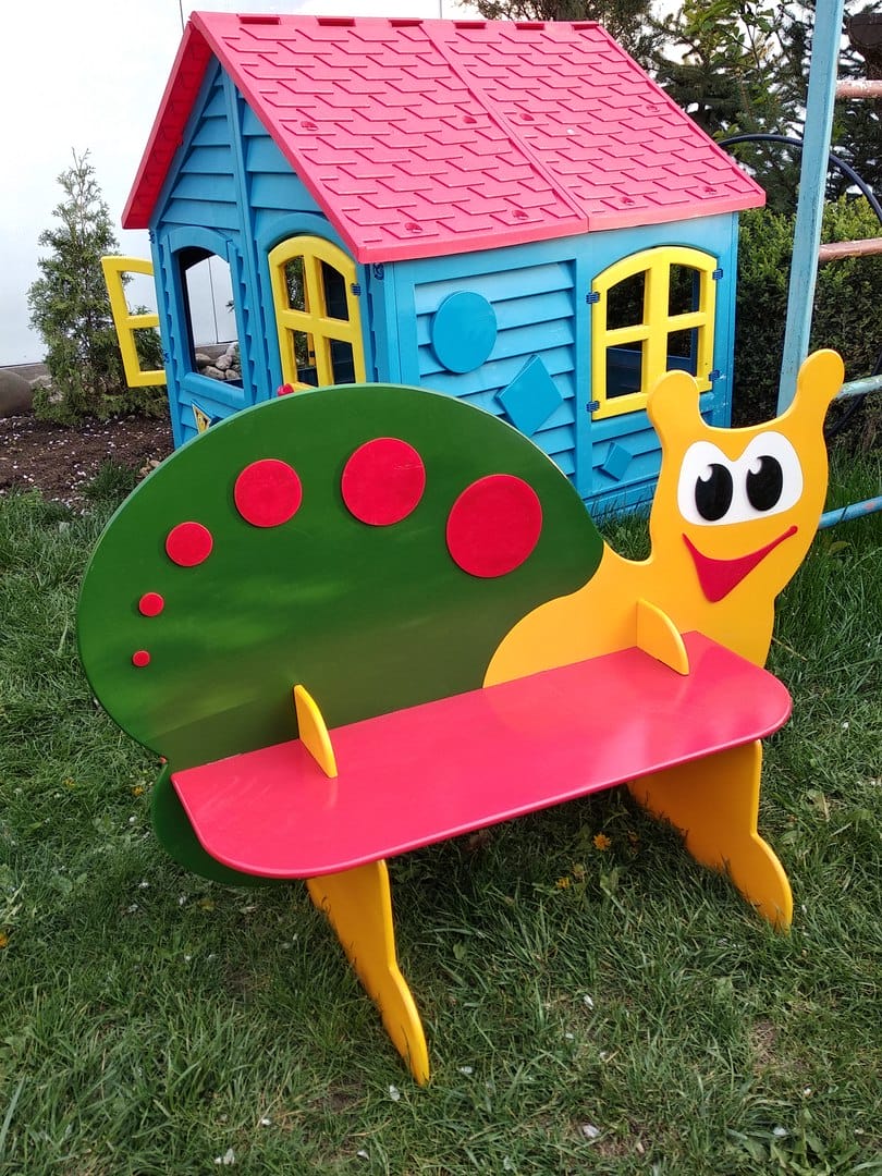 Snail Garden Bench for Kids Laser Cut File
