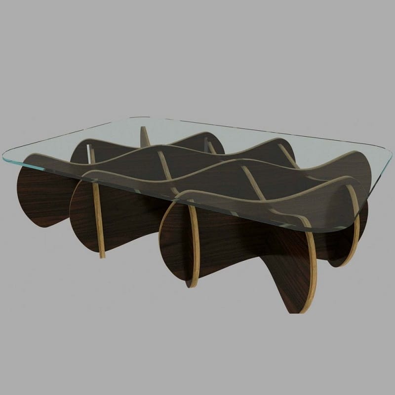 Glass Top Wooden Spiral Table Laser Cut File