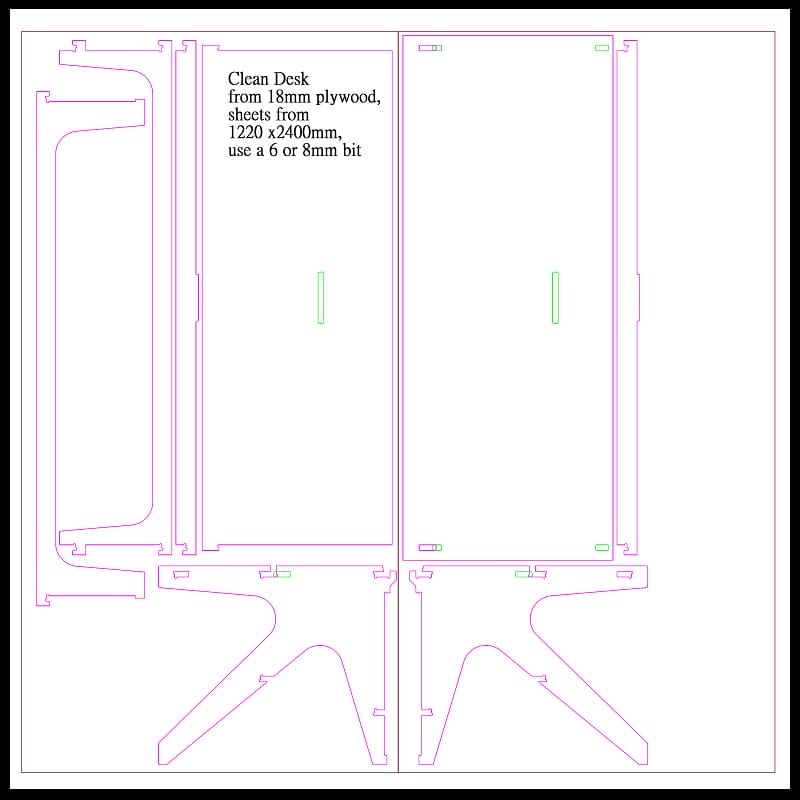 Plywood Clean Desk Laser Cut File