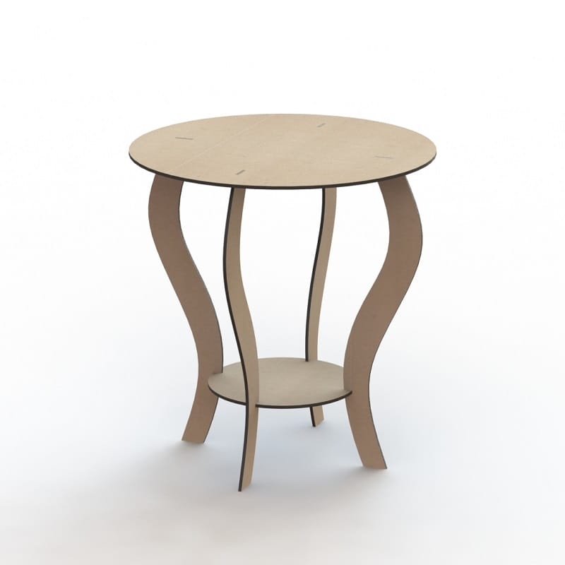 Three Legged Two Tier Round Coffee Table Laser Cut File