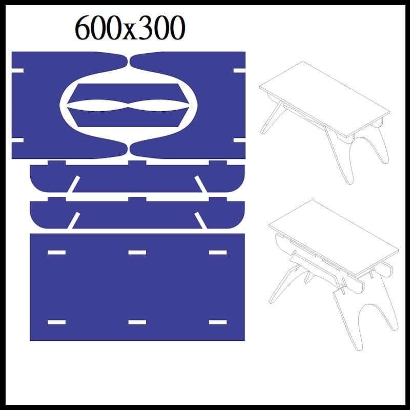 Rectangle Plywood Style Table Laser Cut File
