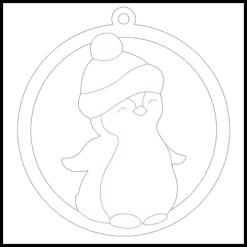 Snowman Christmas Bauble Laser Cut File