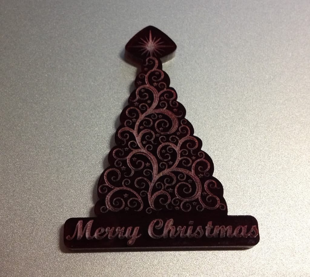 Floral Pattern Merry Christmas Tree Decoration Laser Cut File