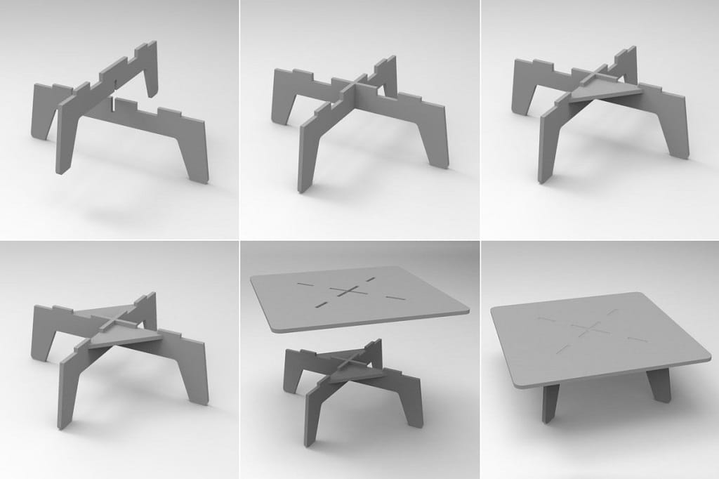 Square Plywood Low Table Laser Cut File