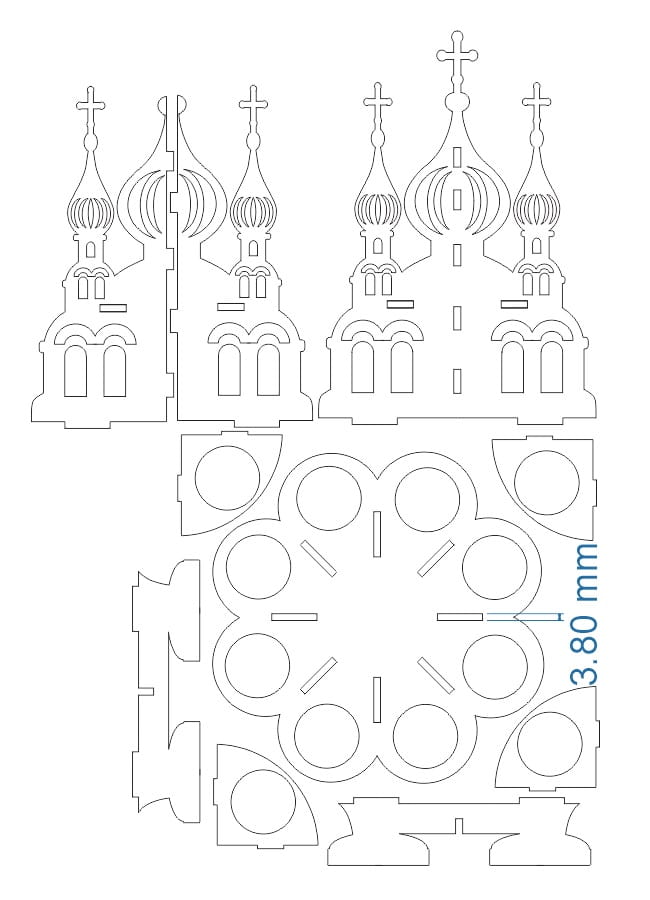 2 Tier Wood Church Easter Display Stand for Eggs Laser Cut File