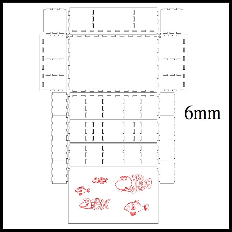 Engraved Wooden Fishing Box Laser Cut File