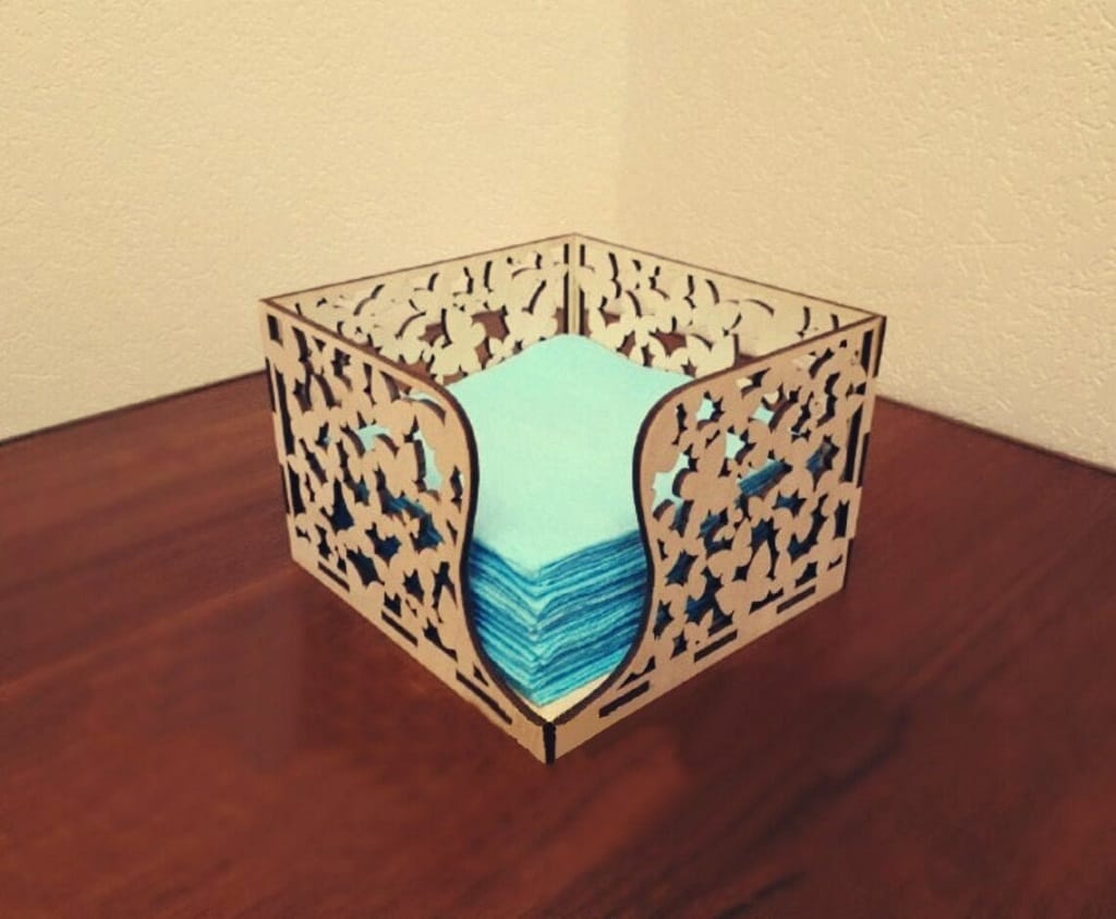Napkin Holder with Butterflies Laser Cut File