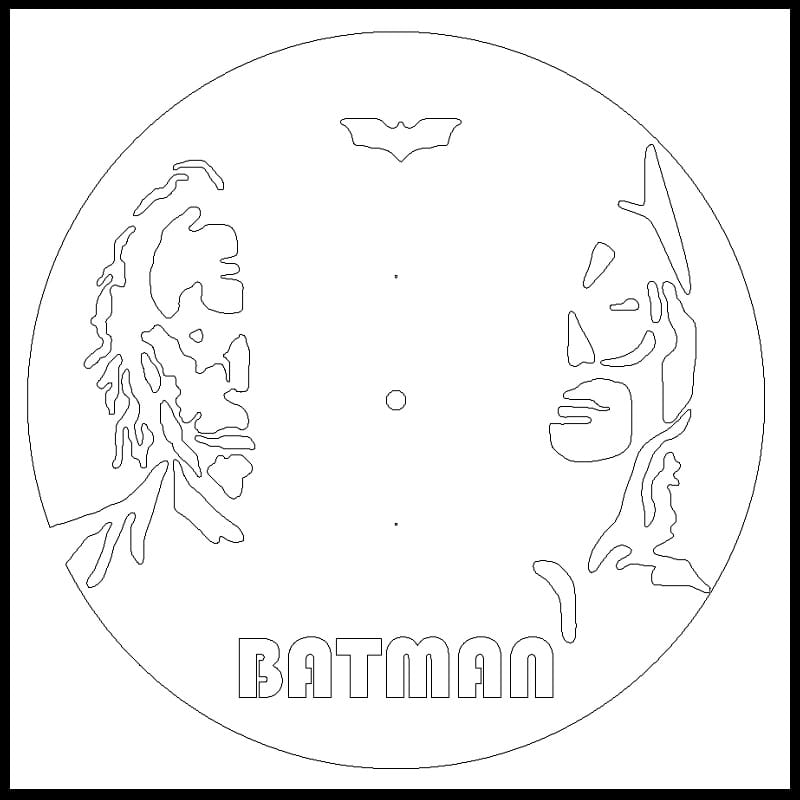 Batman vs Joker Vinyl Clock Laser Cut File