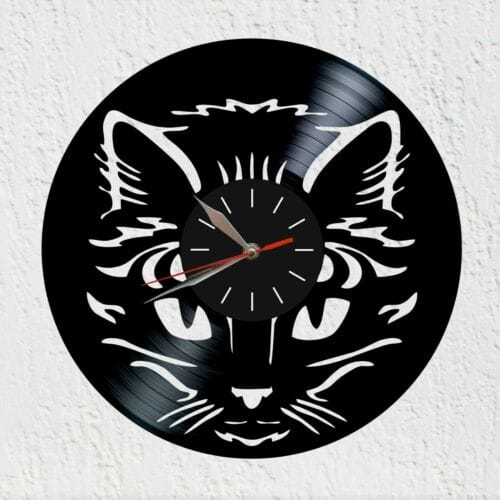 Cat Face Vinyl Clock for Kids Laser Cut File