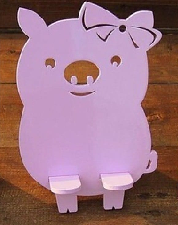 Lady Pig Cell Phone Stand Laser Cut File