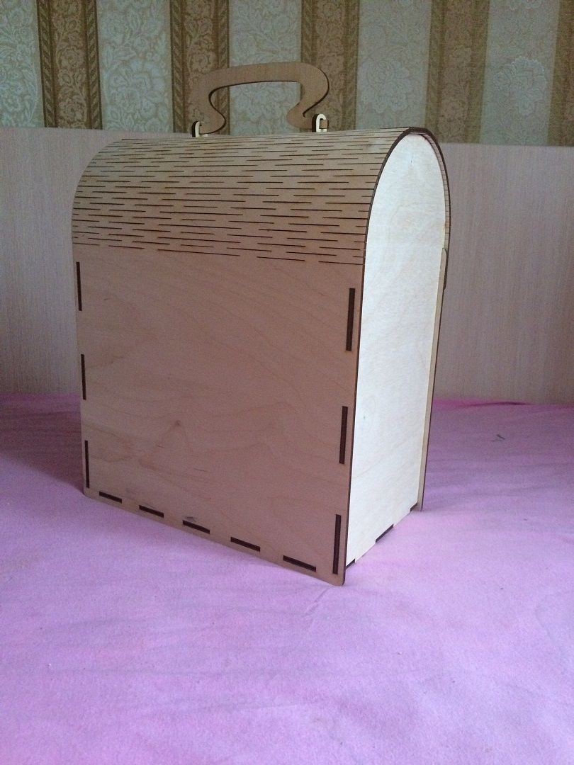 Plywood Treasure Chest Box with Handle Laser Cut File