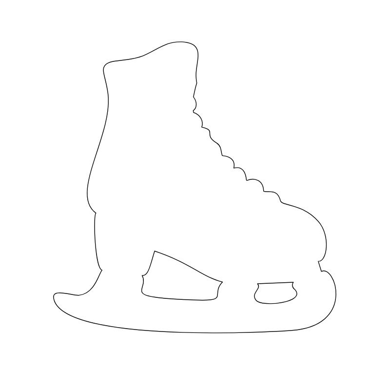 Ice Skate Cutout Shape Laser Cut File