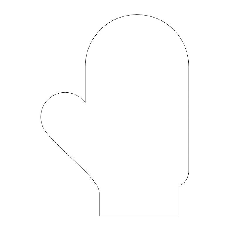 Mitten Glove Cutout Shape Laser Cut File