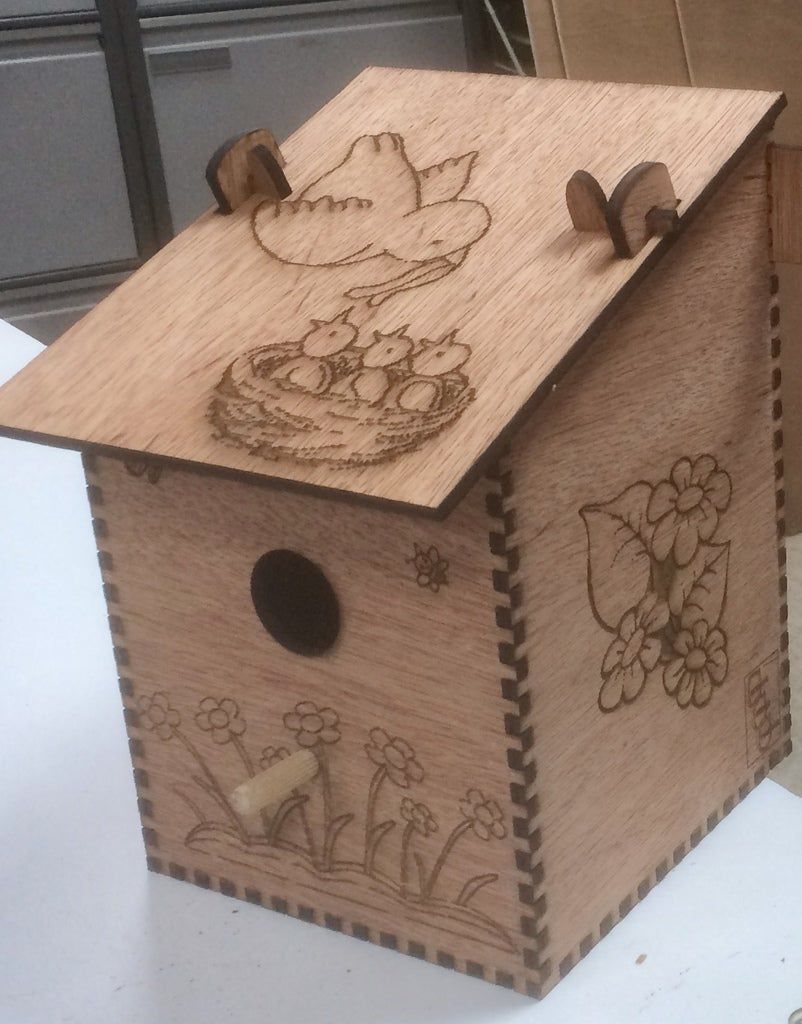 Wooden Bird Nest Box Laser Cut File