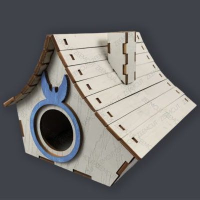 Wood Birdhouse Slat Curved Roof Laser Cut File