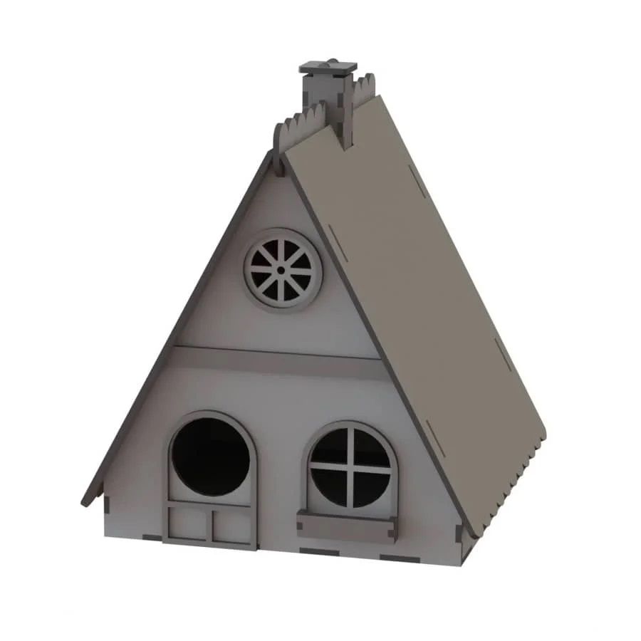 Triangle Bird House for Garden Laser Cut File