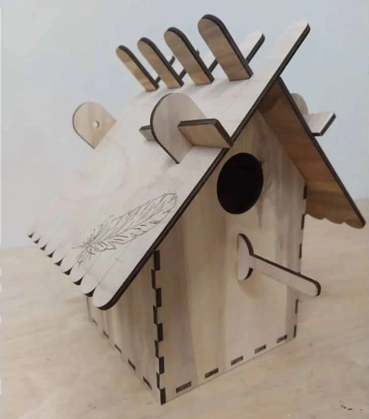 Wooden Backyard Birdhouse Laser Cut File