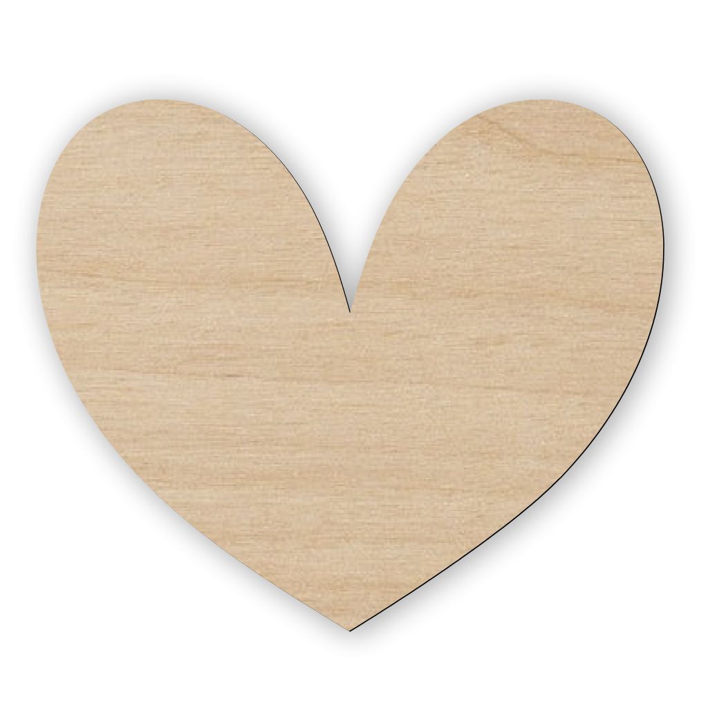 Unfinished Blank Wooden Heart Cutout Laser Cut File