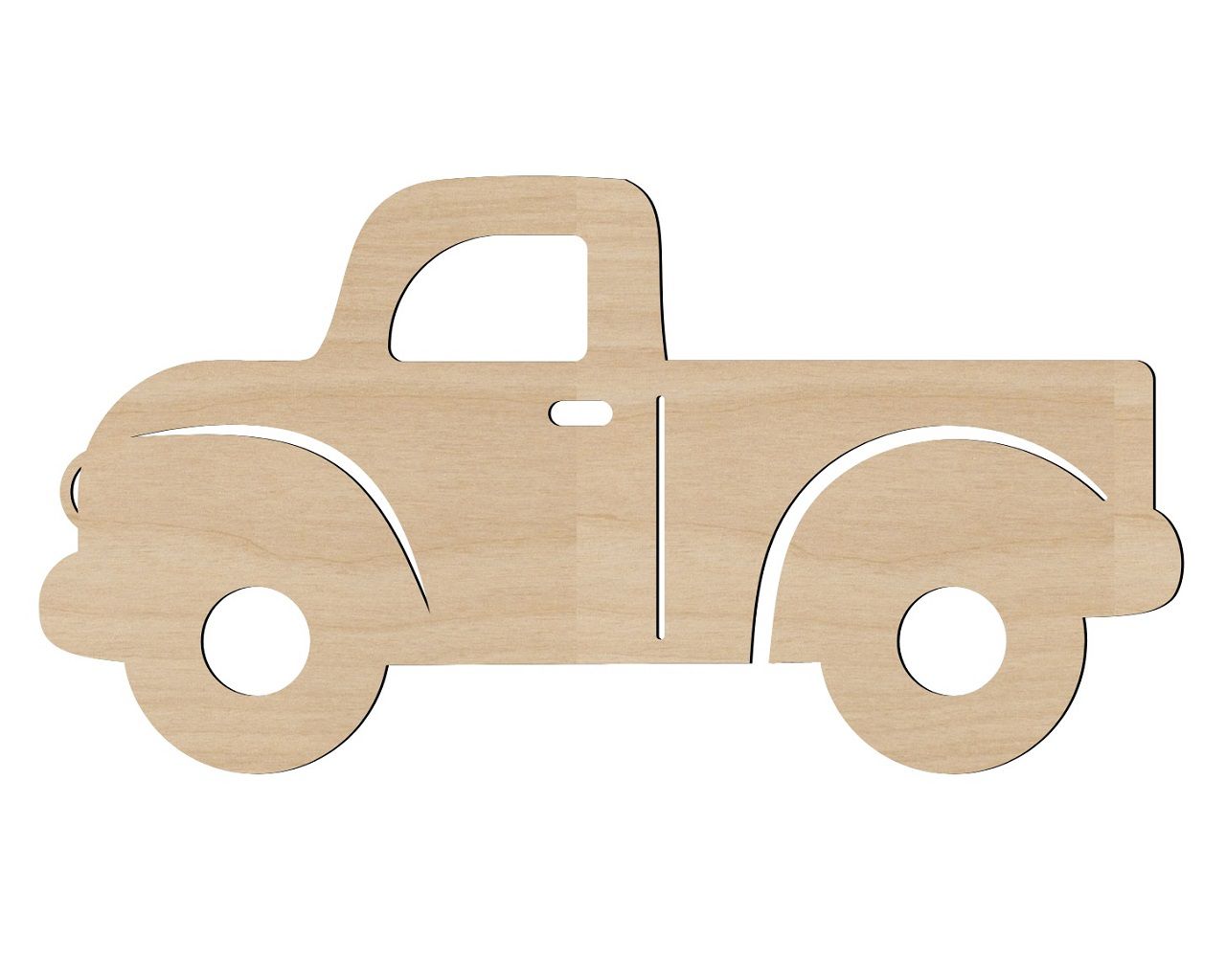 Unfinished Wood Truck Cutout for DIY Projects Laser Cut File