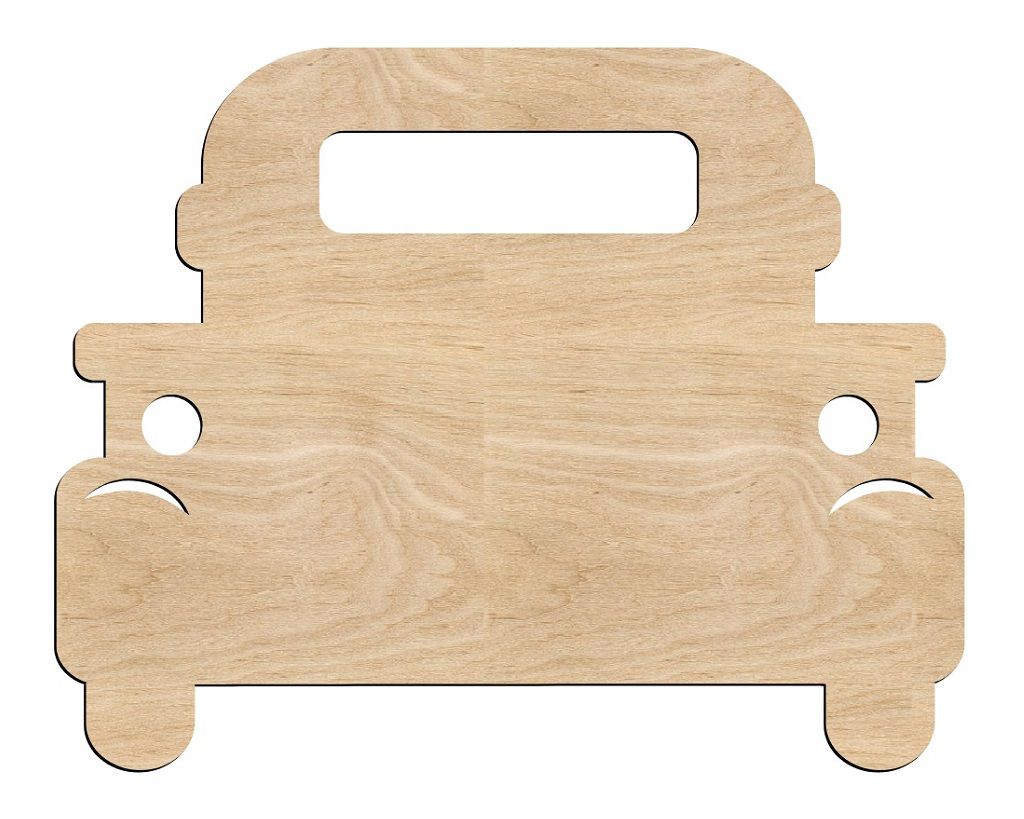 Truck Front View Wood Cutout Shape Laser Cut File