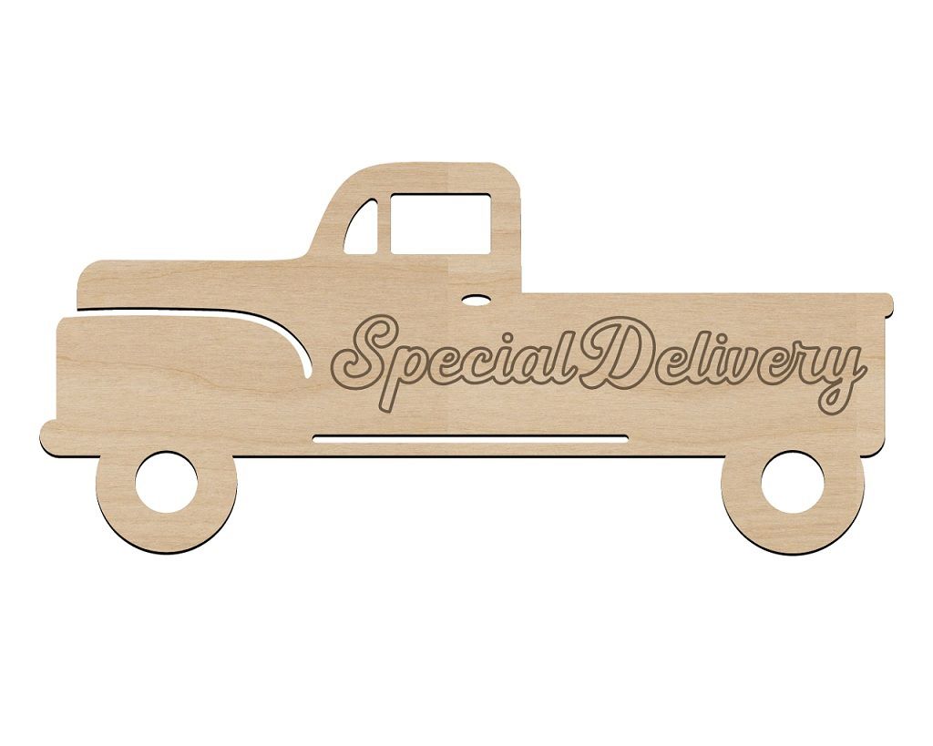 Farmhouse Special Delivery Wood Cutout Truck for Valentine Decor Laser Cut File