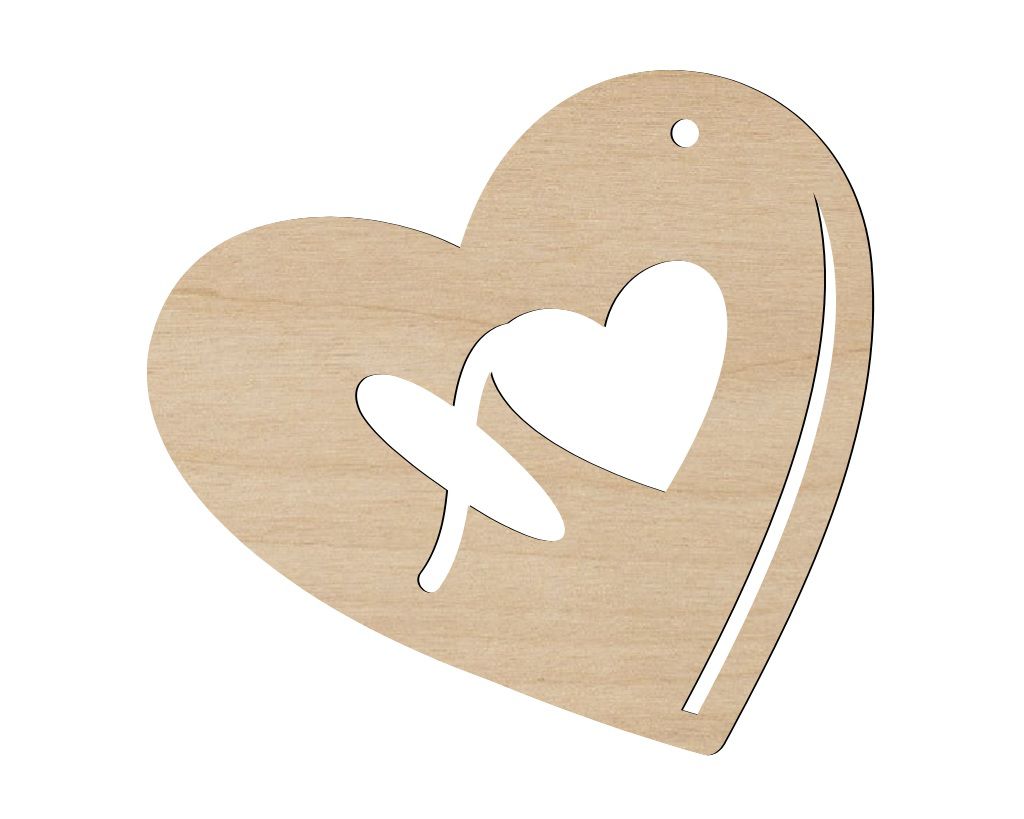 Valentines Day XOXO Gift Bag Tag Wood Cutout Laser Cut File