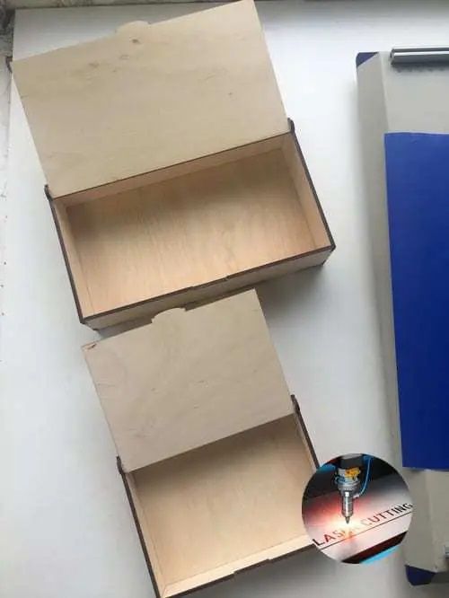 Eco-Friendly Plywood Packaging Box with Lid Two Sizes Laser Cut File