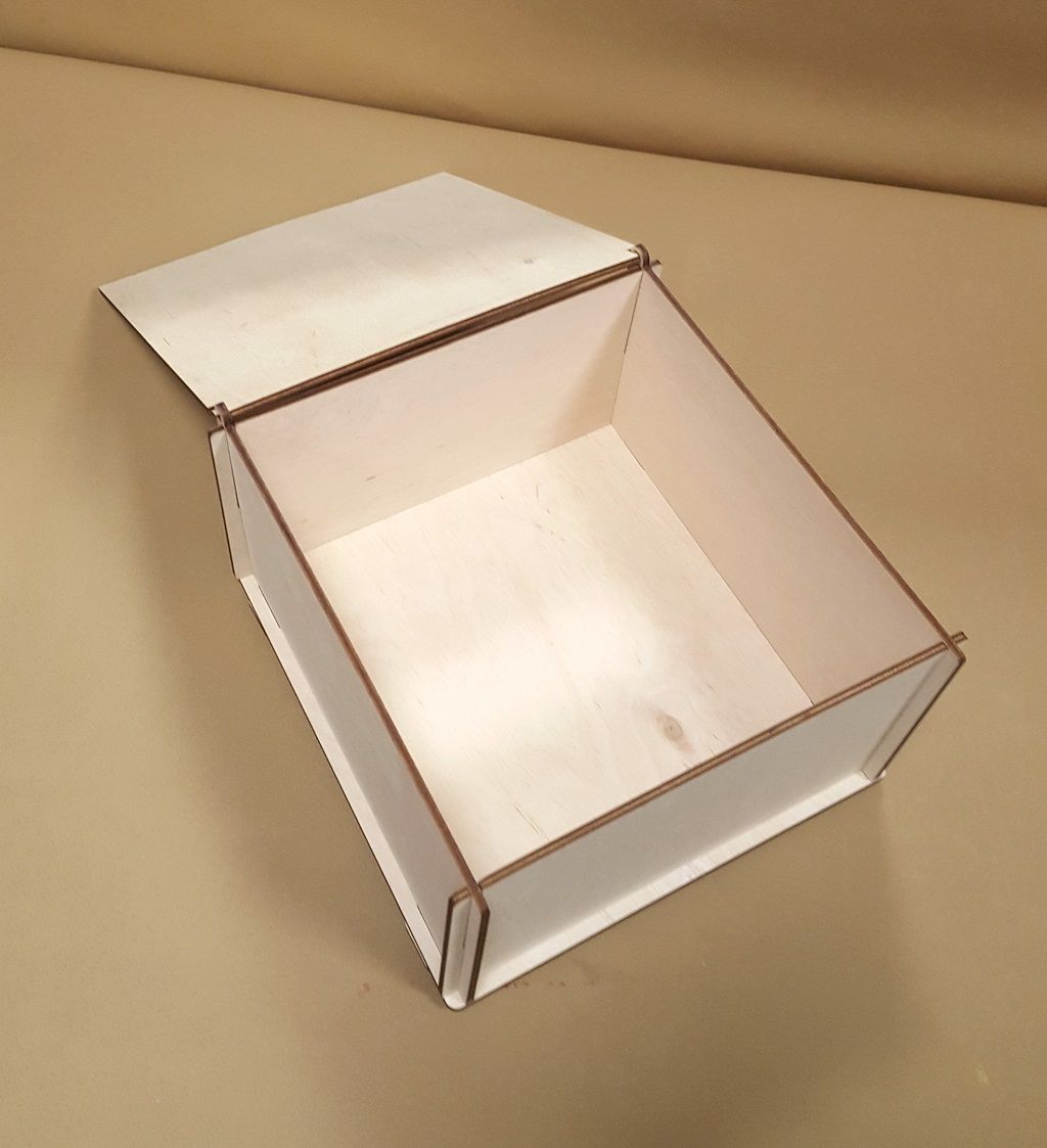 Wooden Storage Box with Hinged Lid Laser Cut File