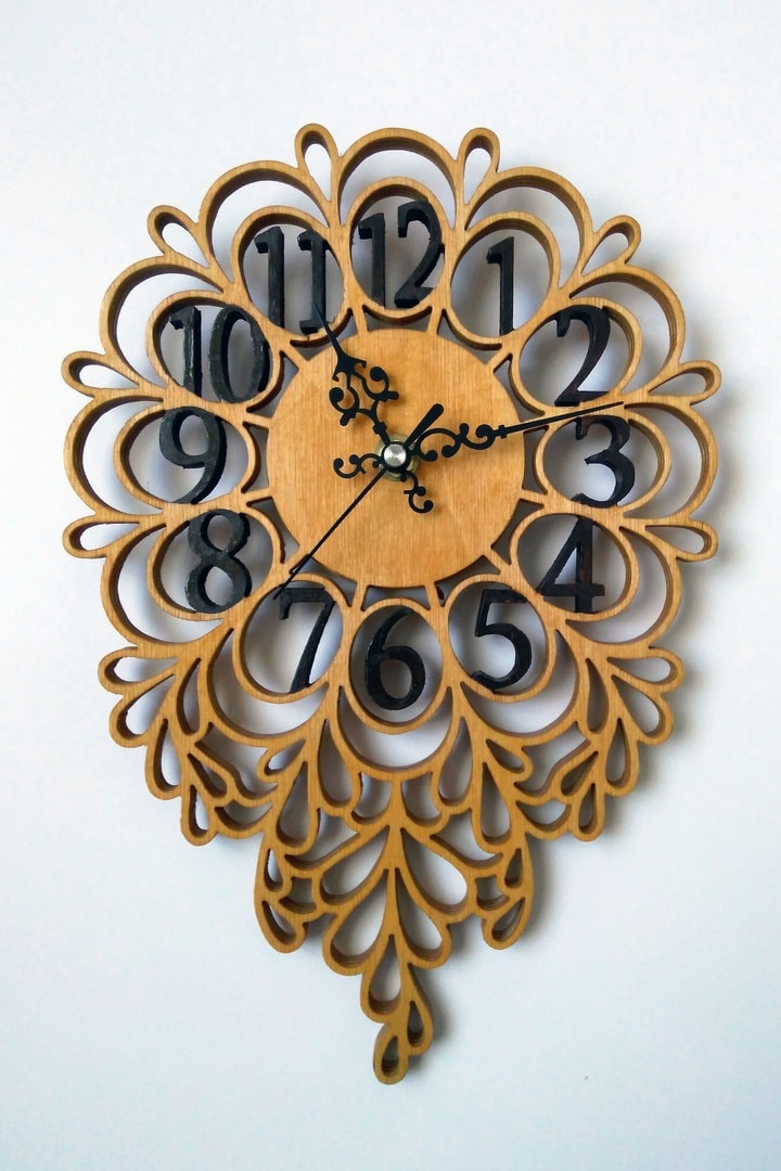 Decorative Wood Wall Clock Laser Cut File