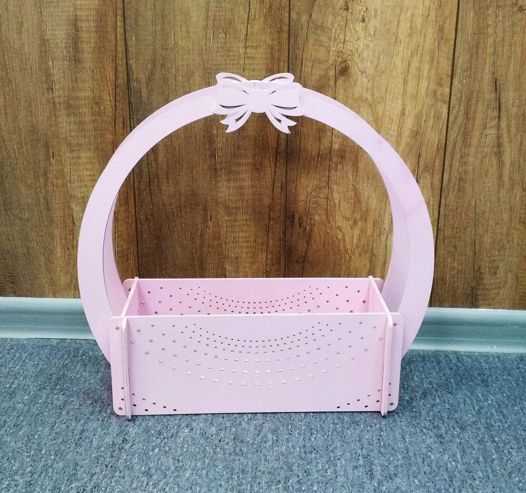 Rectangular Plywood Flower Basket Laser Cut File